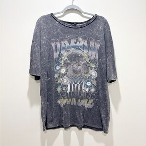 wild fable Gray Washed 'Dream Your Life' Graphic Tee Relaxed Oversized Casual M